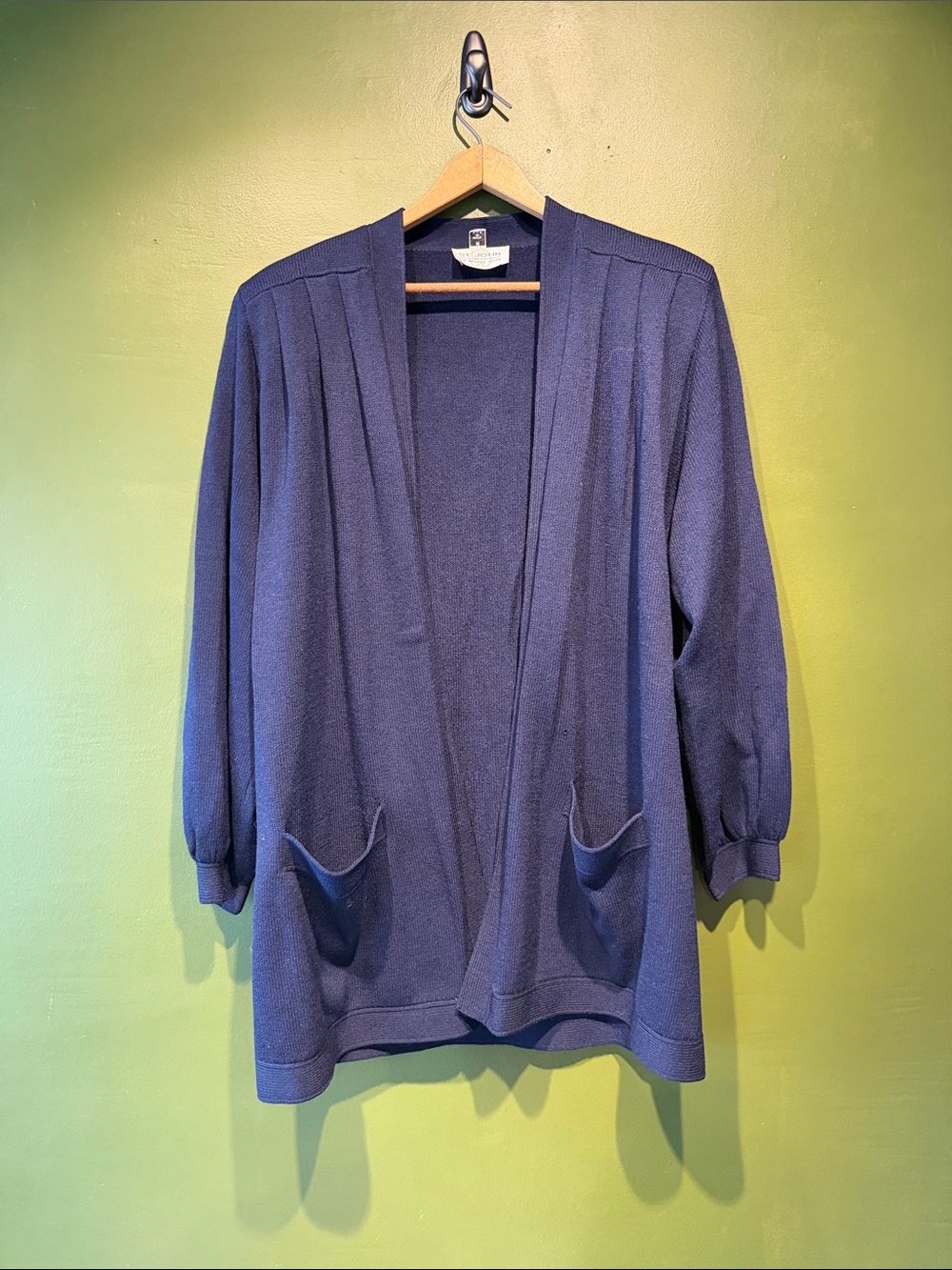 St. John Open-Front Navy Blue Women's Cardigan Sweater